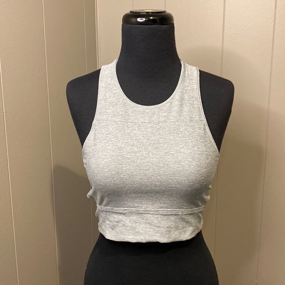 Outdoor Voices Sports Bra / Cropped Tank Top- Size Small, Light Blue Back Cutout
